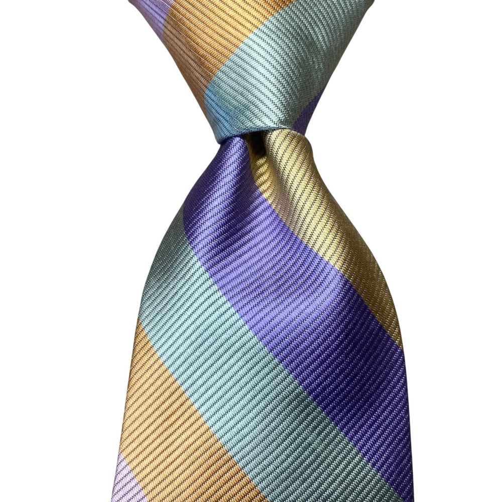Lands End Silk Repp Necktie Striped Mens USA Vintage Professional Classic